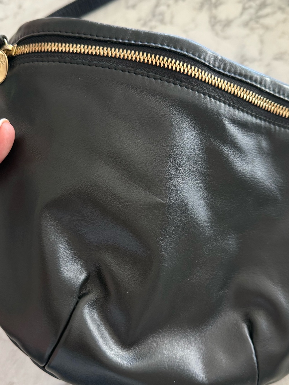 Clare V Grande Fanny Pack in Black Nouveau Leather - Picture 7 of 13